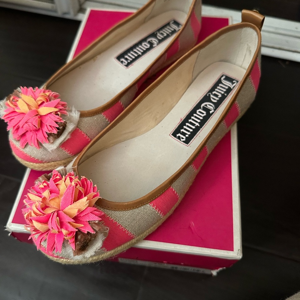 Juicy Couture Pink and Tan Espadrilles